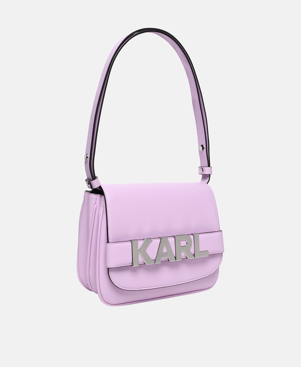 Karl Lagerfeld Kožená kabelka přes rameno Lila 1