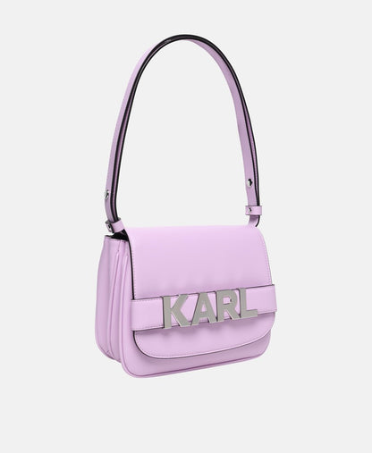 Karl Lagerfeld Kožená kabelka přes rameno Lila 1