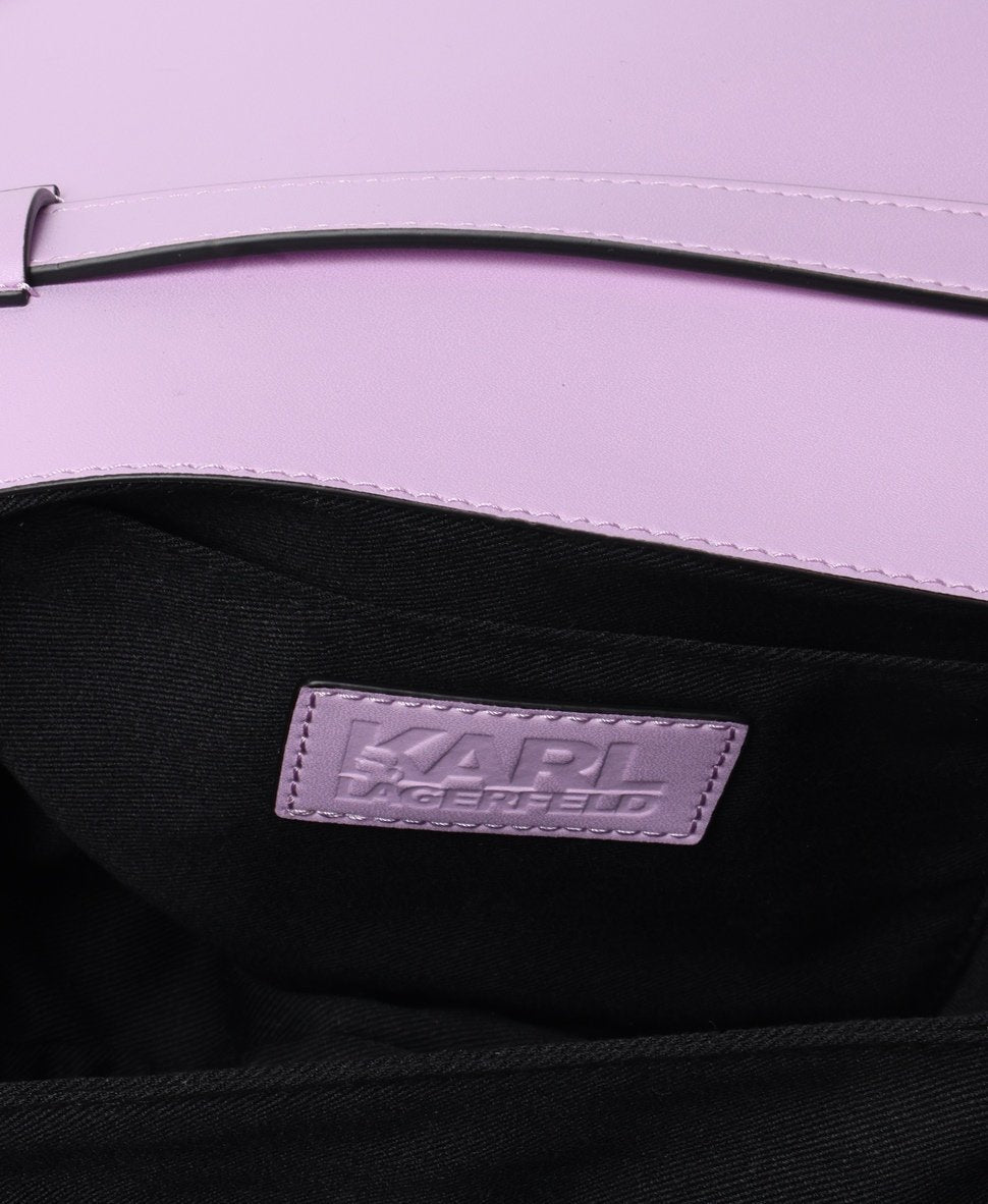 Karl Lagerfeld Kožená kabelka přes rameno Lila 3