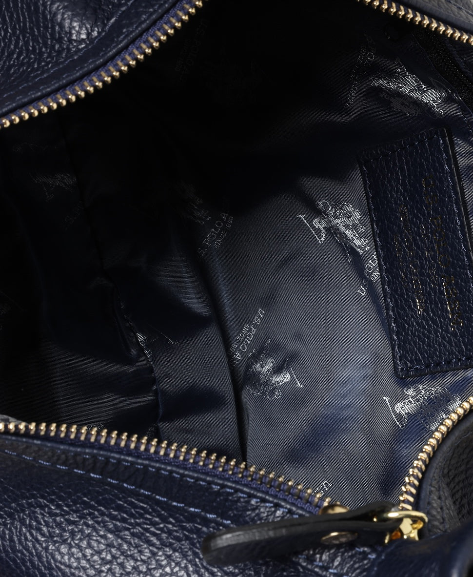 U.S. Polo Assn. kožená hobo kabelka Modrá 3