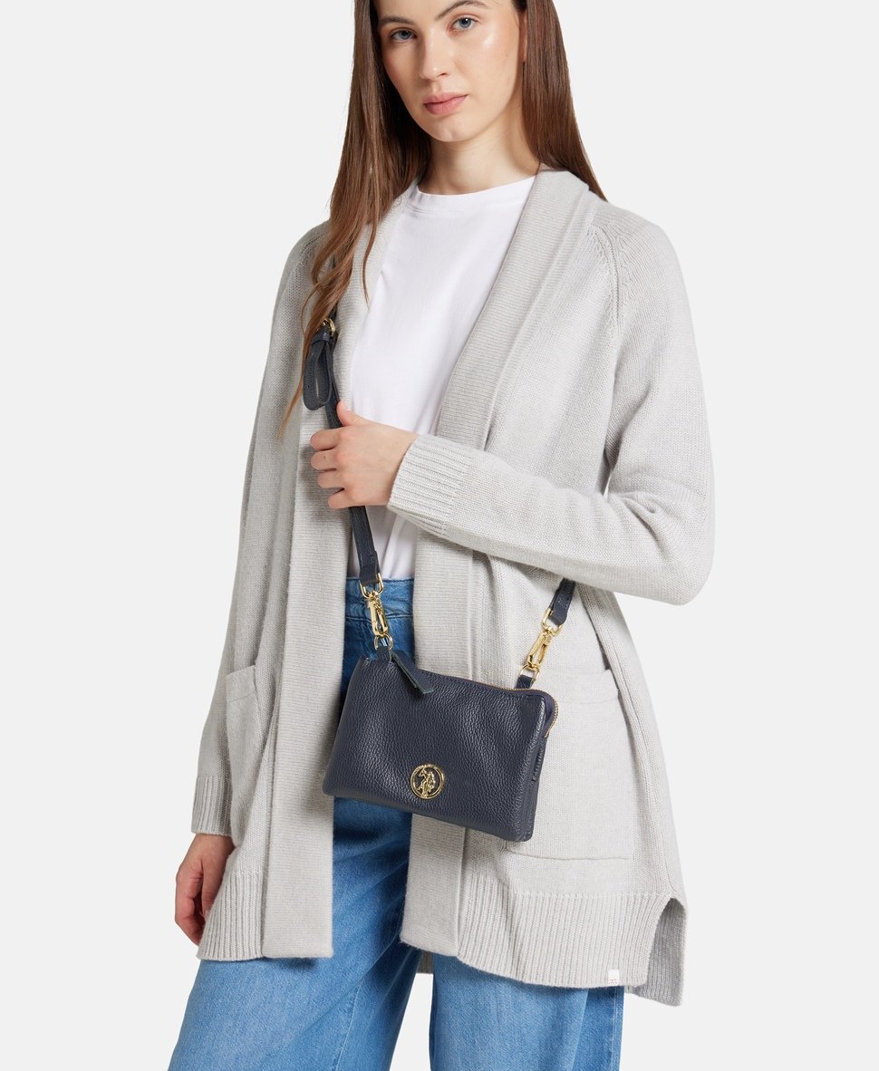 U.S. Polo Assn. Kožená messenger taška Modrá 5