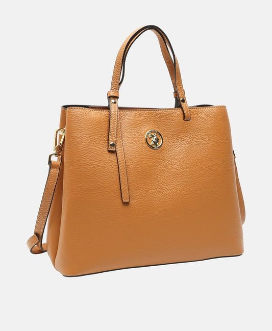 U.S. Polo Assn. kožená kabelka tote Koňaková 1