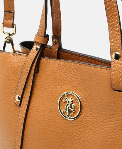 U.S. Polo Assn. kožená kabelka tote Koňaková 2