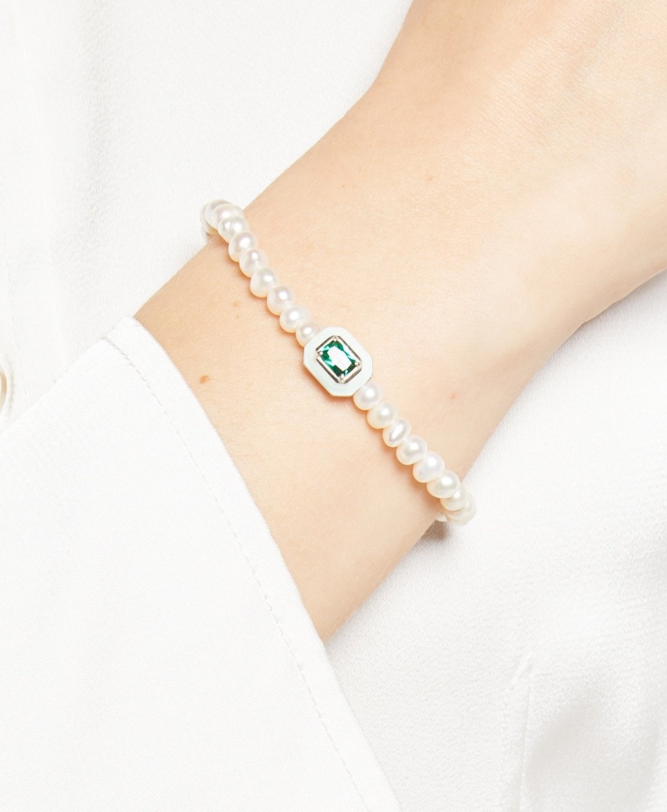Thomas Sabo perlový náramek Stříbrná 3
