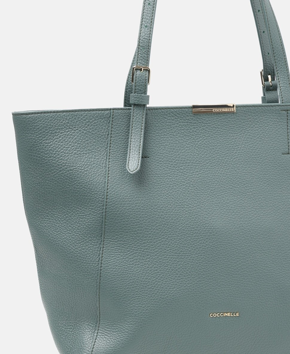 Coccinelle kožená kabelka shopper Zelená 2