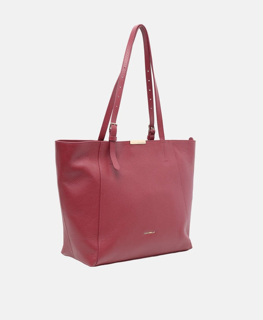 Coccinelle kožená kabelka shopper Tmavě červená 1