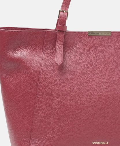 Coccinelle kožená kabelka shopper Tmavě červená 2