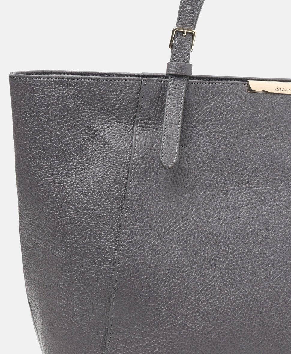 Coccinelle kožená kabelka shopper Šedá 2
