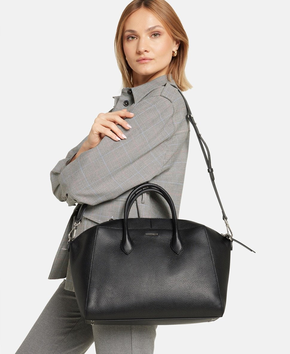 Coccinelle kožená kabelka shopper Černá 5
