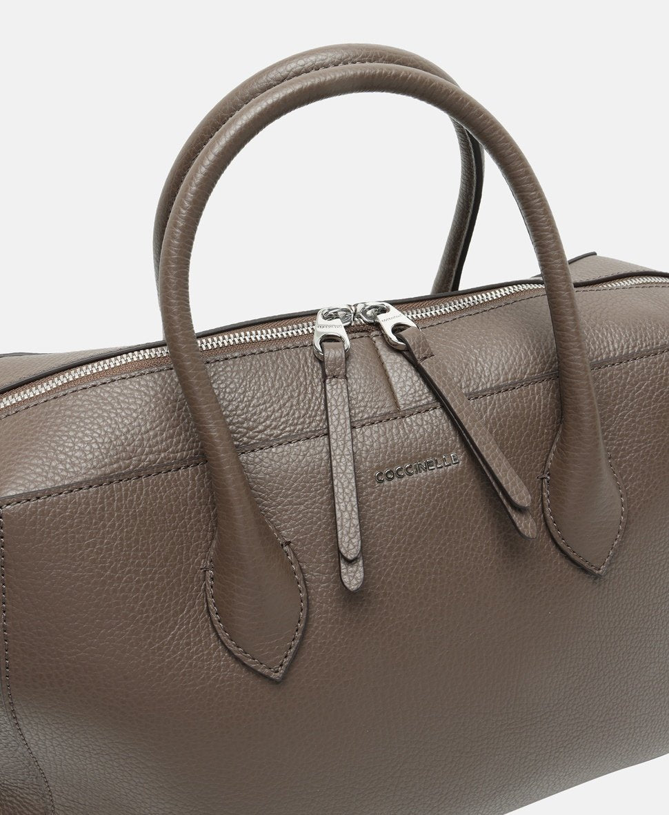 Coccinelle kožená kabelka shopper Tmavě hnědá 2