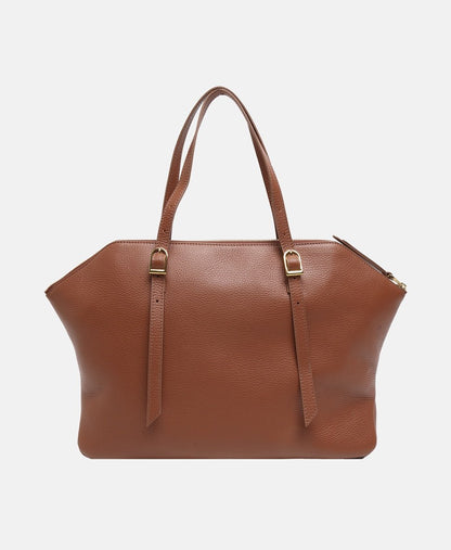 Coccinelle kožená kabelka shopper Koňaková 4