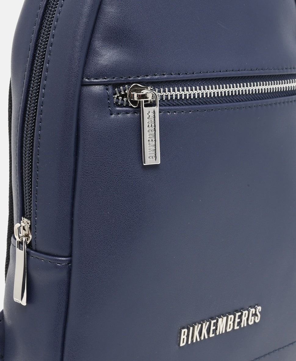 Bikkembergs Kožená messenger taška Námořnická modrá 2