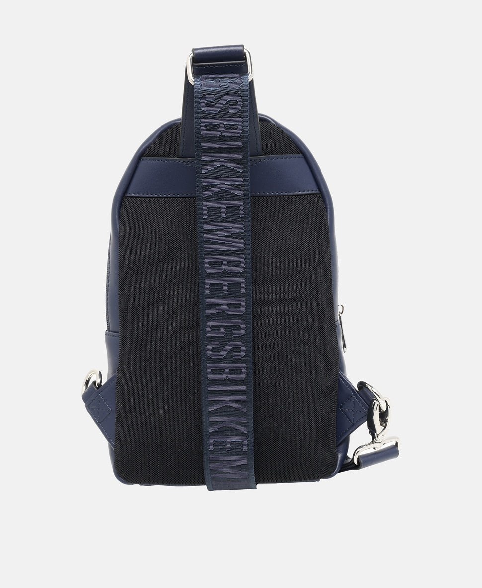 Bikkembergs Kožená messenger taška Námořnická modrá 4