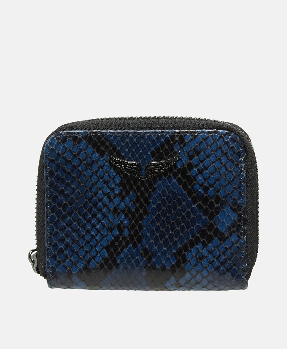 Zadig&Voltaire Kožená peněženka na mince Půlnoční modrá 1