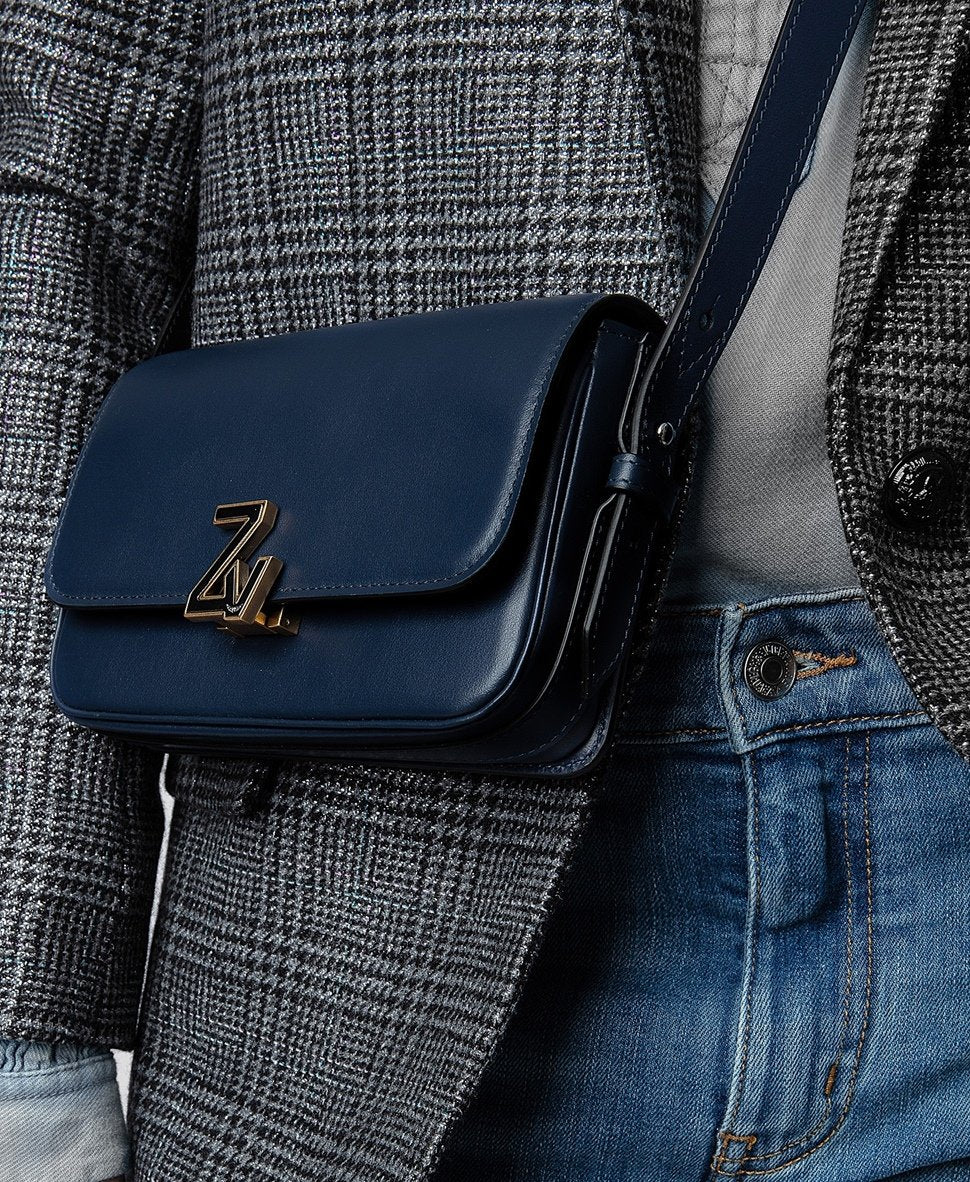 Zadig&Voltaire kožená kabelka Modrá 5