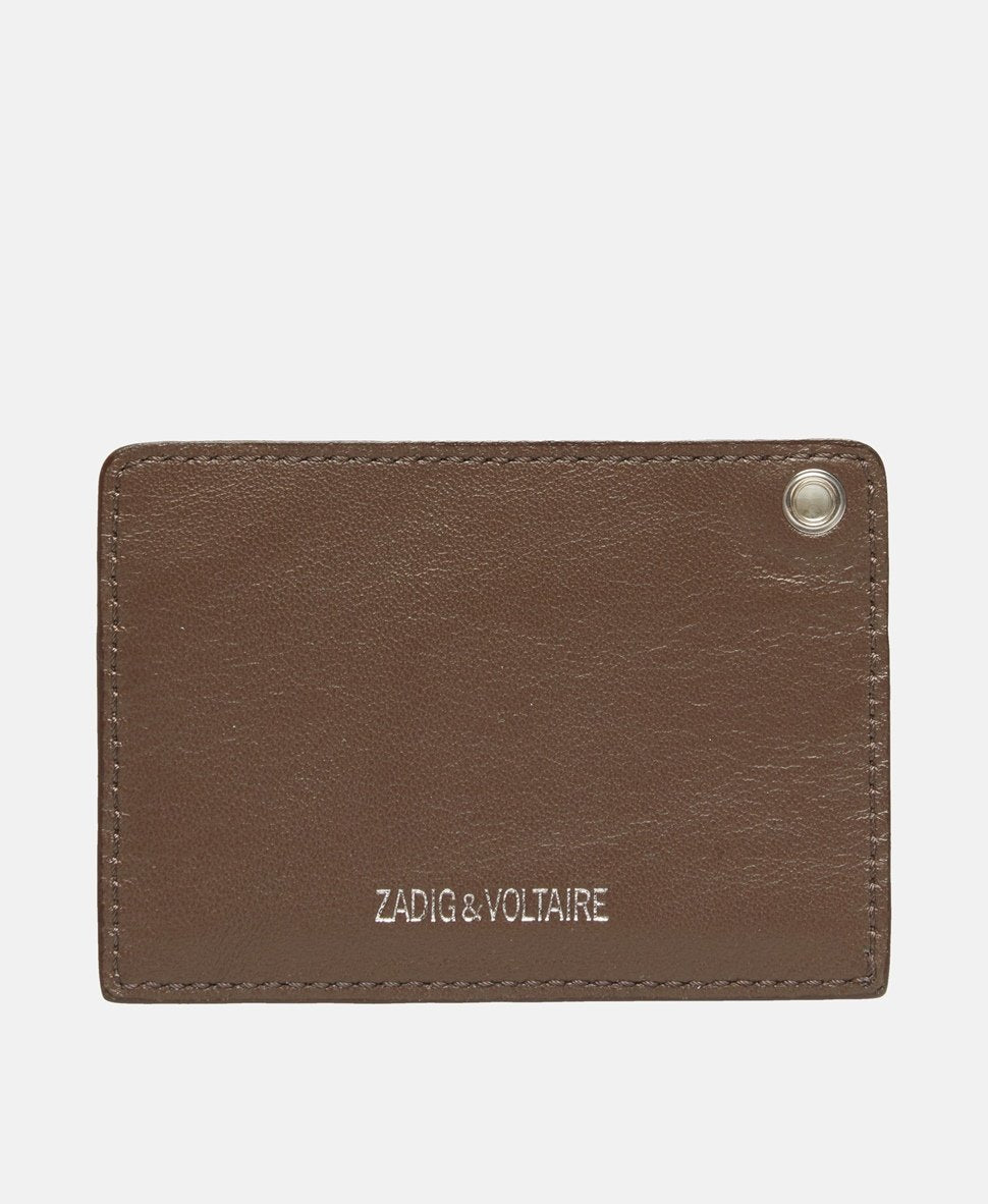 Zadig&Voltaire kožené pouzdro na karty Hnědá 1