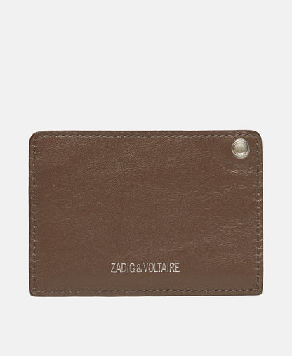 Zadig&Voltaire kožené pouzdro na karty Hnědá 1