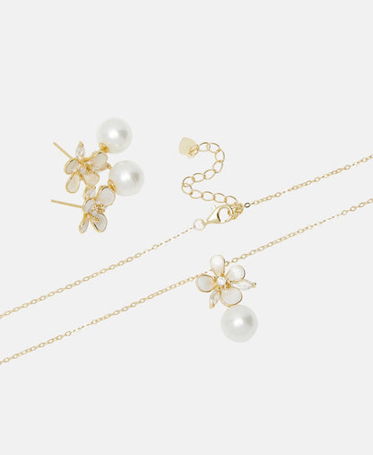 Lawrence Grey Jewelry sada náhrdelníku a náušnic Zlatá 2