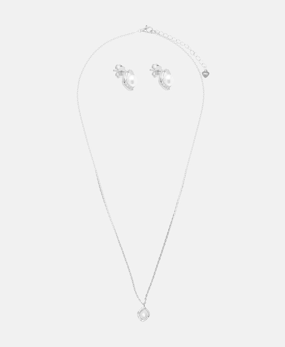 Lawrence Grey Jewelry sada náhrdelníku a náušnic Stříbrná 1