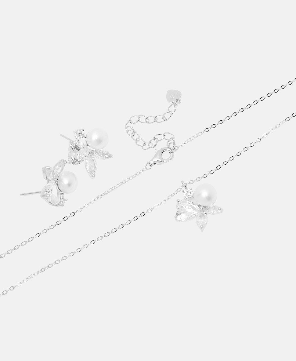 Lawrence Grey Jewelry sada náhrdelníku a náušnic Stříbrná 2