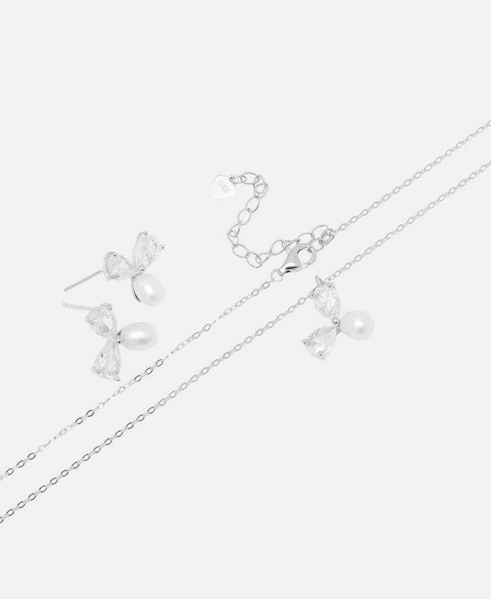 Lawrence Grey Jewelry sada náhrdelníku a náušnic Stříbrná 2