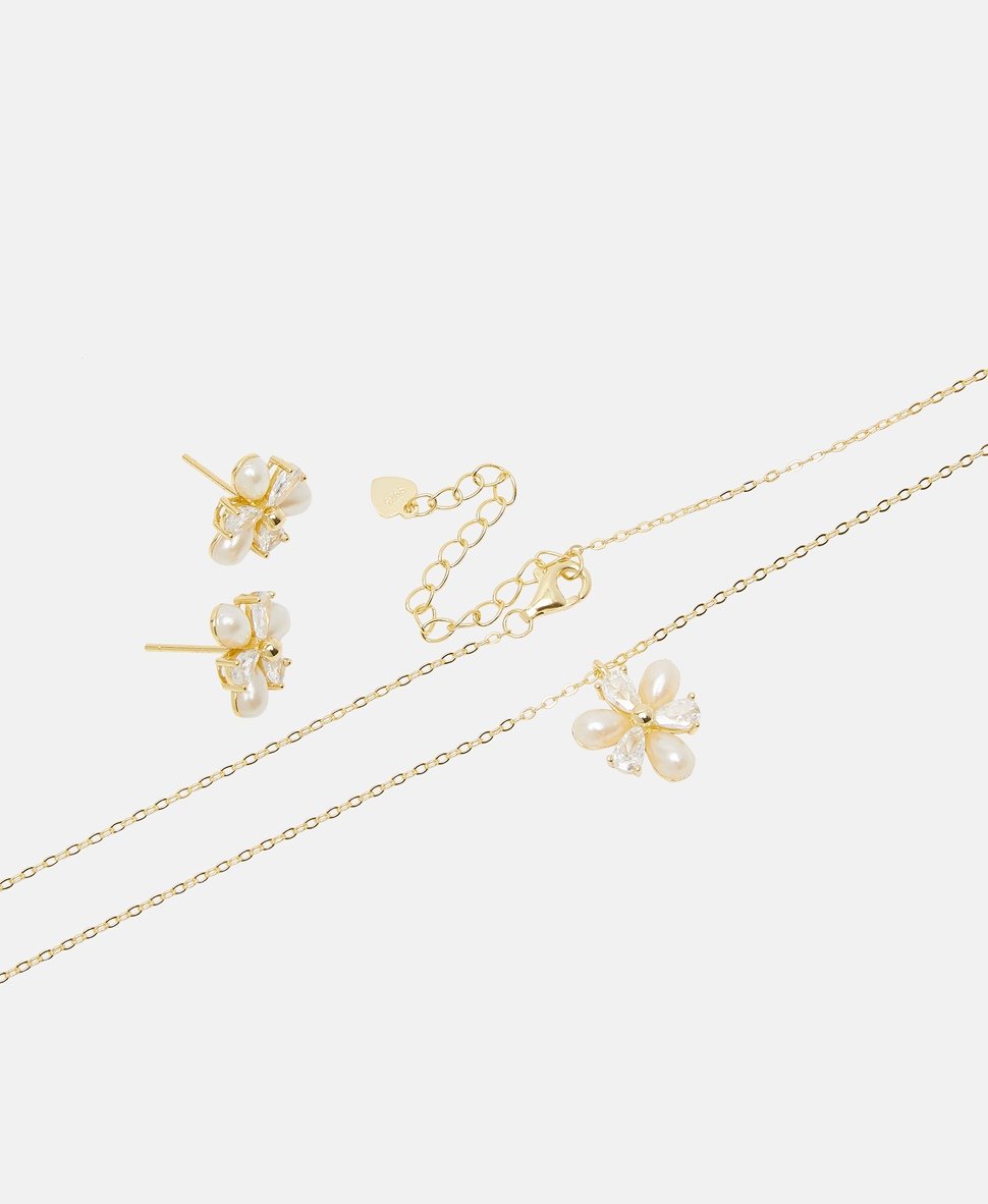 Lawrence Grey Jewelry sada náhrdelníku a náušnic Zlatá 2