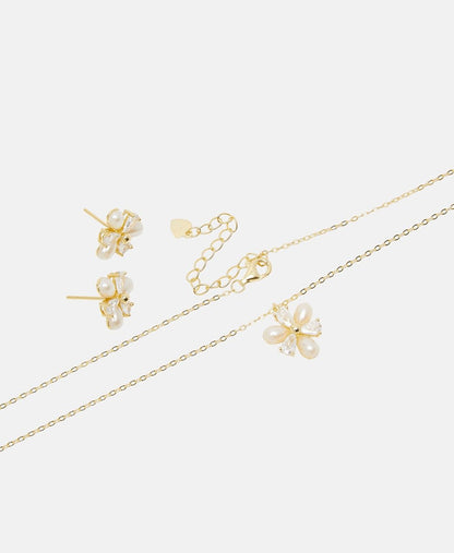 Lawrence Grey Jewelry sada náhrdelníku a náušnic Zlatá 2