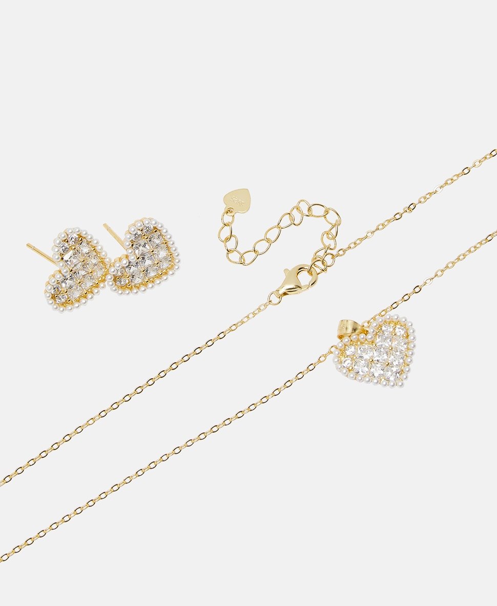 Lawrence Grey Jewelry sada náhrdelníku a náušnic Zlatá 2