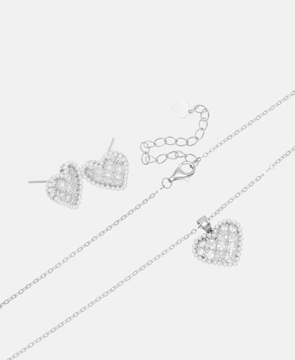 Lawrence Grey Jewelry sada náhrdelníku a náušnic Stříbrná 2