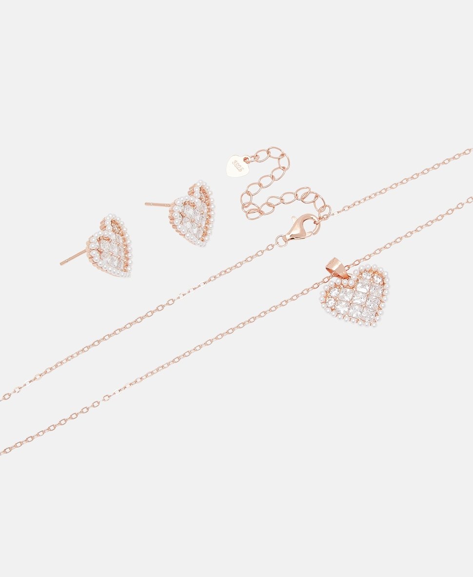 Lawrence Grey Jewelry sada náhrdelníku a náušnic Růžově zlatá 2