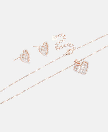 Lawrence Grey Jewelry sada náhrdelníku a náušnic Růžově zlatá 2