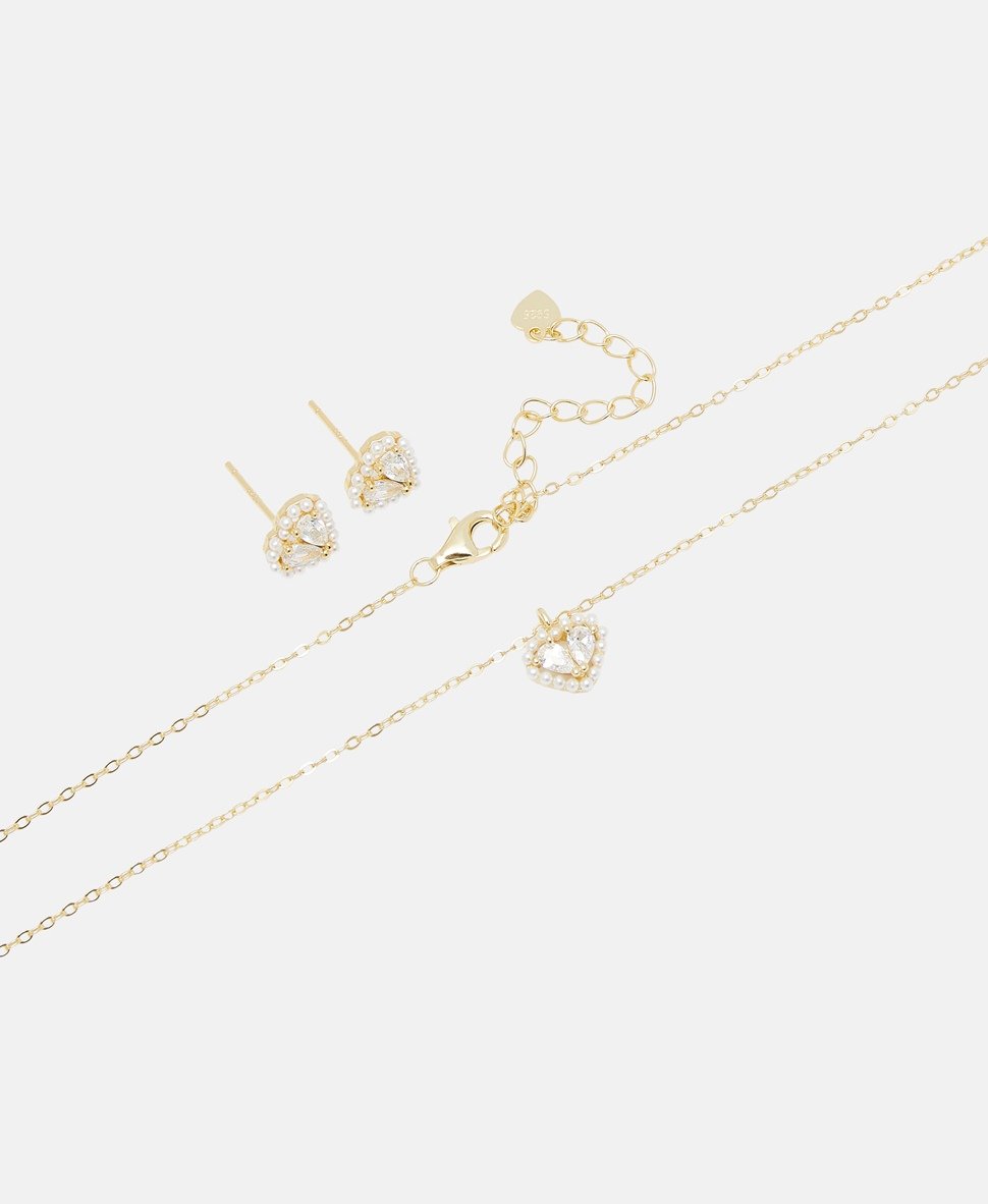 Lawrence Grey Jewelry sada náhrdelníku a náušnic Zlatá 2