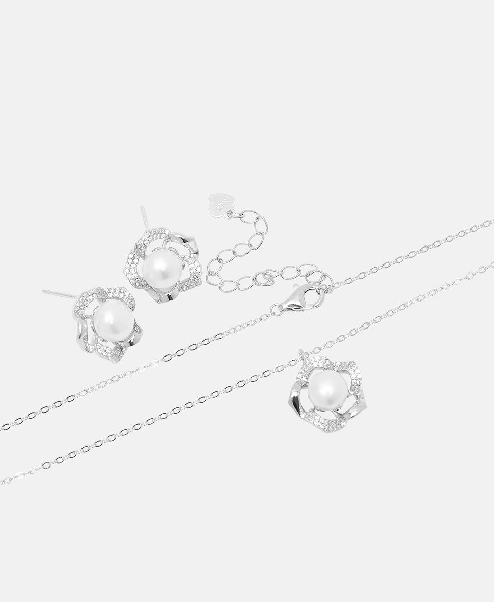 Lawrence Grey Jewelry sada náhrdelníku a náušnic Stříbrná 2