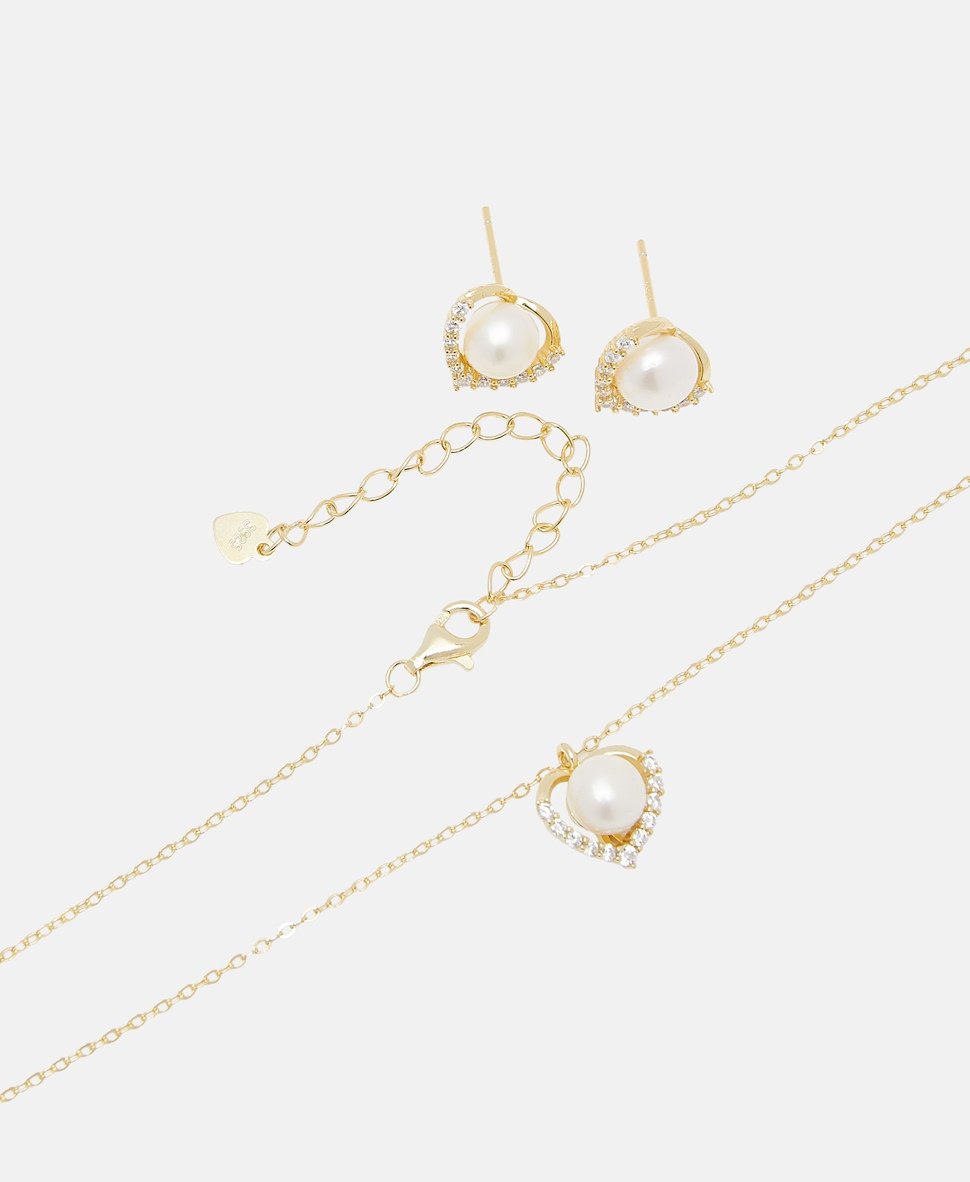 Lawrence Grey Jewelry sada náhrdelníku a náušnic Zlatá 2