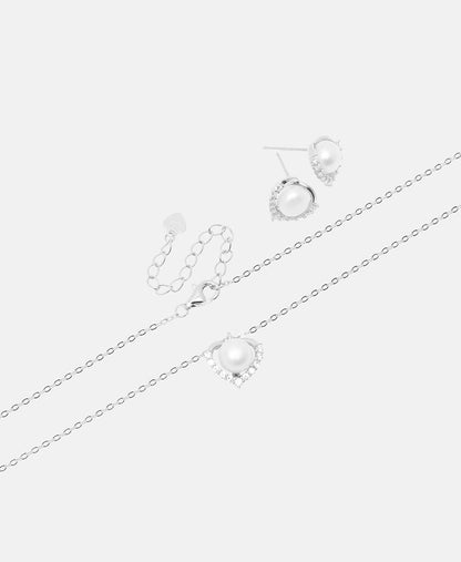 Lawrence Grey Jewelry sada náhrdelníku a náušnic Stříbrná 2