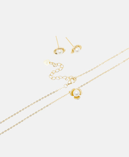 Lawrence Grey Jewelry sada náhrdelníku a náušnic Zlatá 2