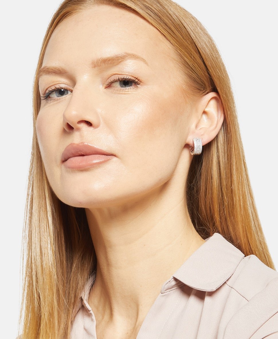 Lawrence Grey Jewelry Obručové náušnice Stříbrná 3