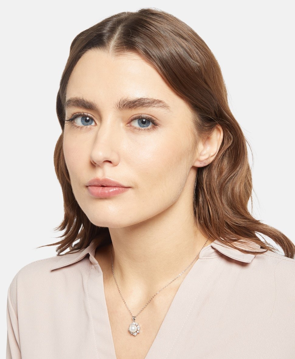Lawrence Grey Jewelry náhrdelník s perlovým přívěskem Stříbrná 3