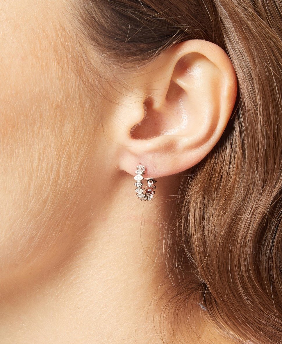 Lawrence Grey Jewelry Obručové náušnice Stříbrná 3
