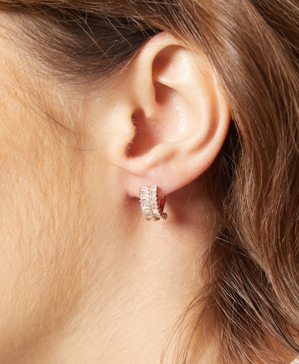 Lawrence Grey Jewelry Obručové náušnice Růžově zlatá 3