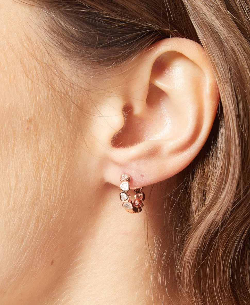 Lawrence Grey Jewelry Obručové náušnice Růžově zlatá 3