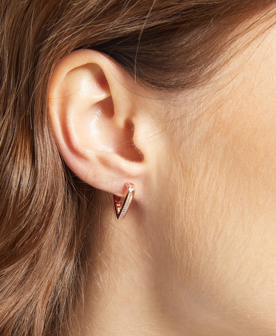Lawrence Grey Jewelry Obručové náušnice Růžově zlatá 3