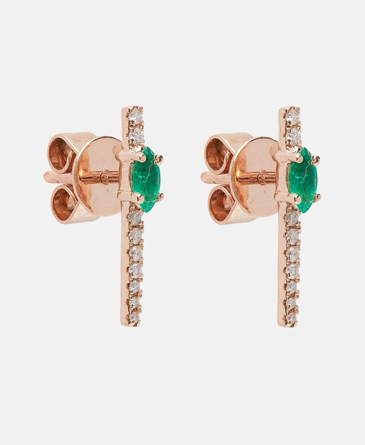 Lawrence Grey Fine Jewelry diamantové puzetové náušnice Růžově zlatá 1