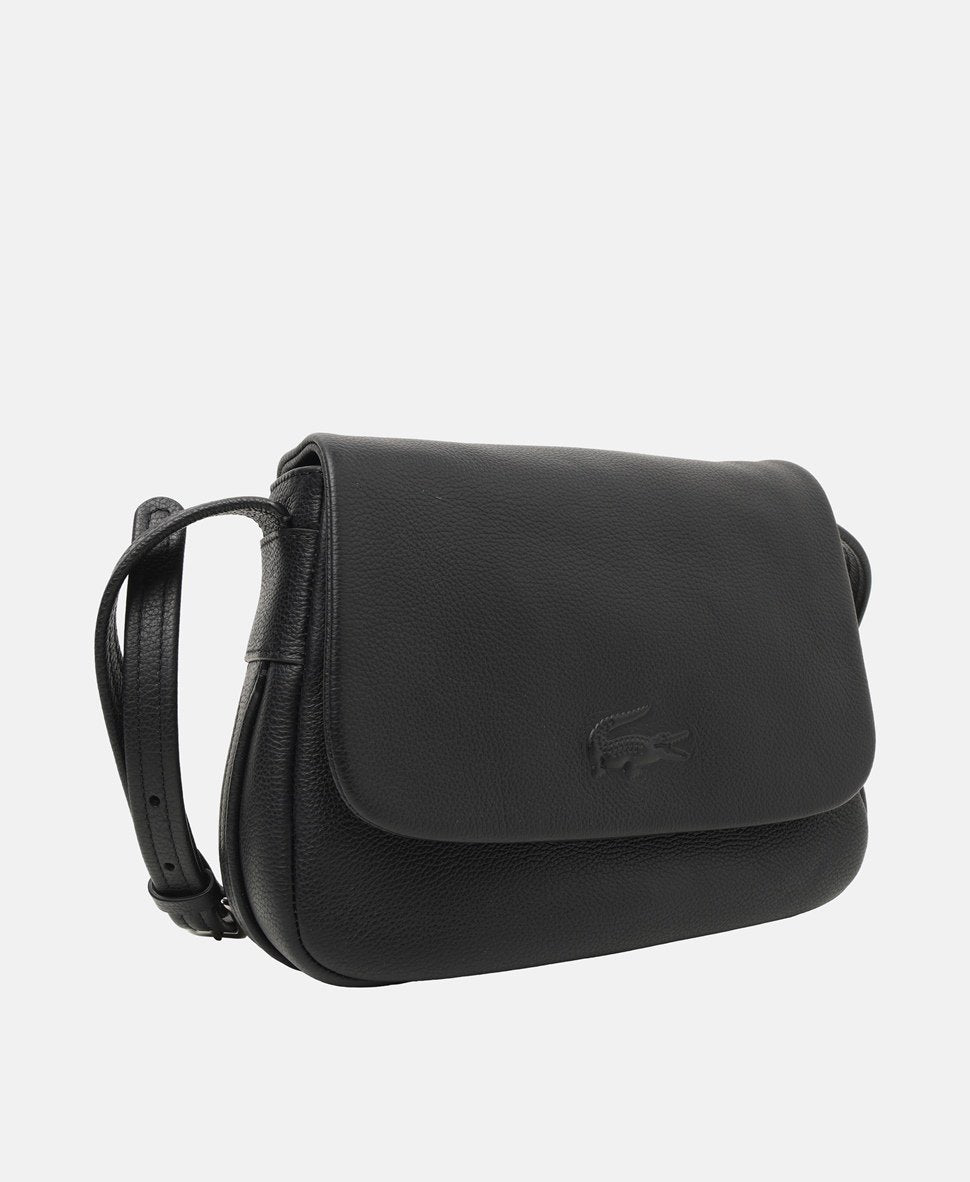 Lacoste Kožená messenger taška Černá 1