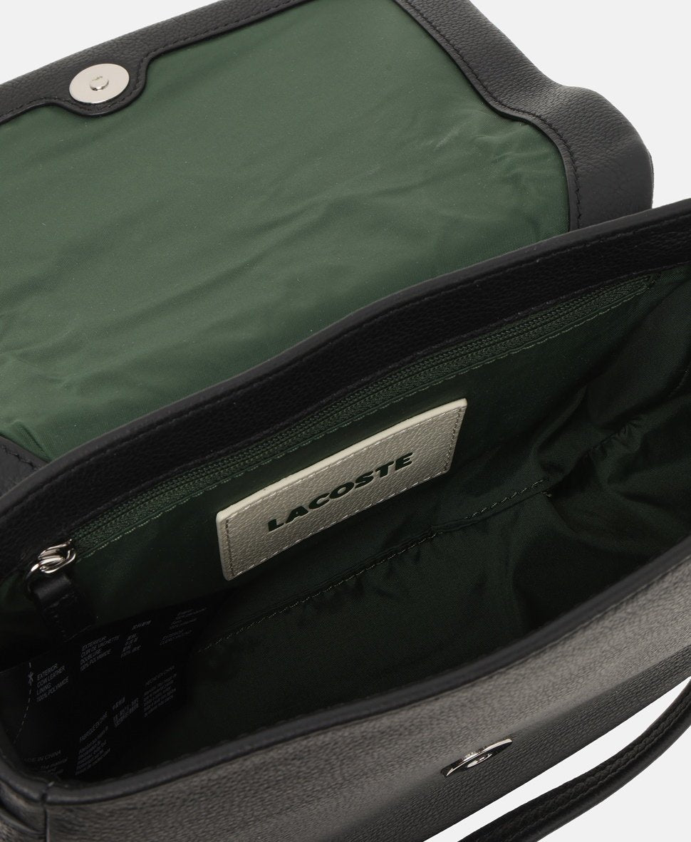 Lacoste Kožená messenger taška Černá 3