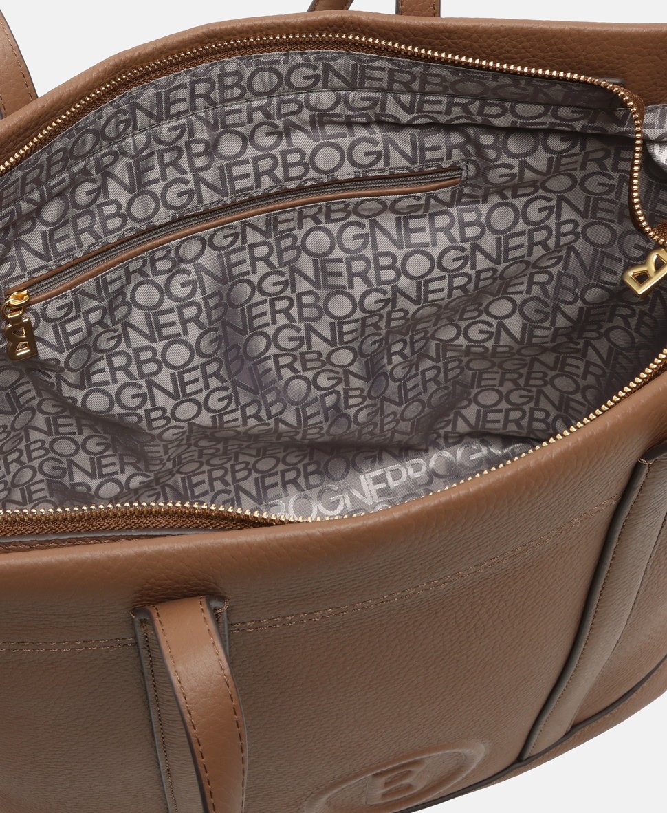 Bogner kožená kabelka shopper Koňaková 3