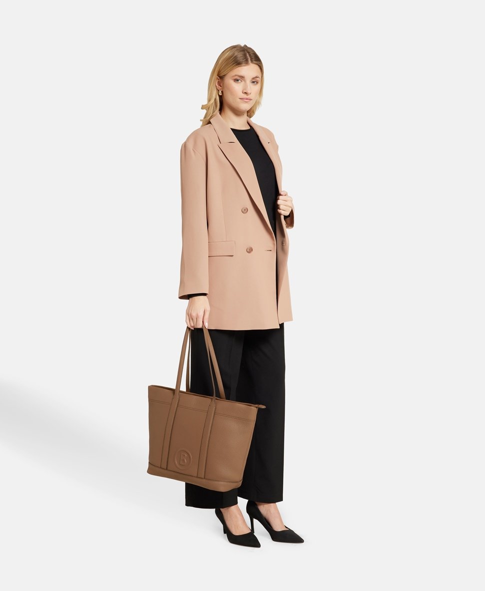 Bogner kožená kabelka shopper Koňaková 5