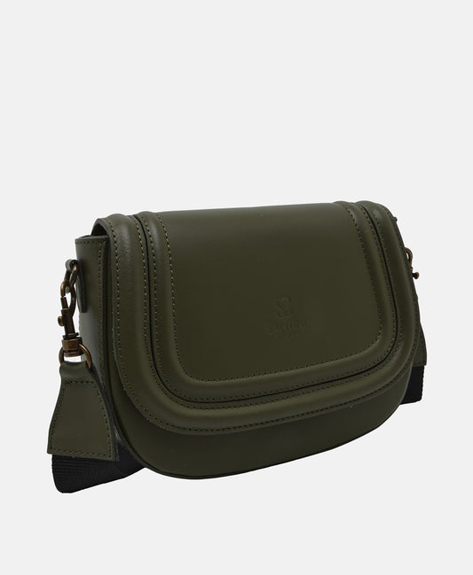 Santini Firenze Kožená messenger taška Zelená 1