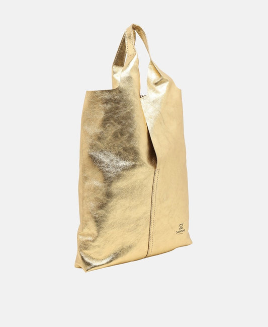 Santini Firenze kožená kabelka shopper Zlatá 1