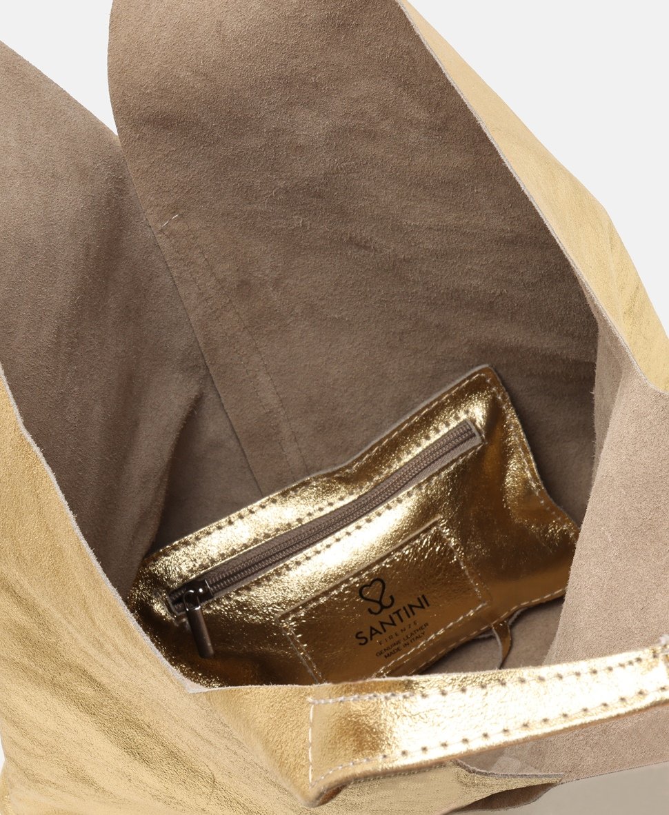 Santini Firenze kožená kabelka shopper Zlatá 3